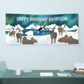 Arktischer Polar Bear Reindeer Walrus Orca Narwhal Banner (Messe)
