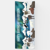 Arktischer Polar Bear Reindeer Walrus Orca Narwhal Banner (Vertikal)