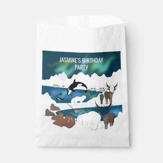 Arktischer Polar Bear Reindeer Walrus Orca Narwhal Geschenktütchen (Vorderseite)
