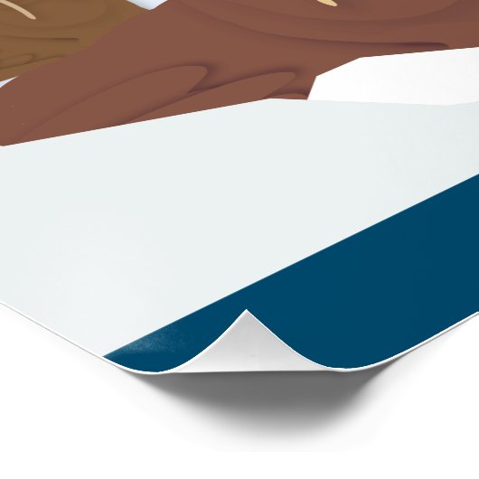 Arktischer Polar Bear Reindeer Walrus Orca Narwhal Poster (Ecke)