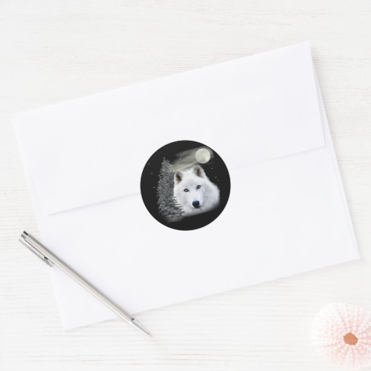 arktischer Schneegolf Runder Aufkleber (Umschlag)