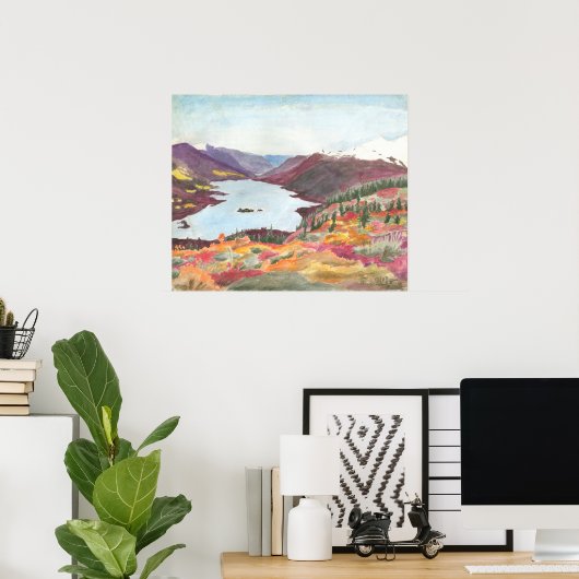 Arktischer See im Herbst Farbe Wasser: Poster (Heimbüro)