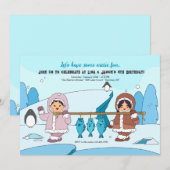 Arktischer Spaß Geburtstagsparty Einladung (Vorne/Hinten)