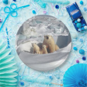 Arktischer Tier-Teller polare Bärn-Mutter-CUBs Pappteller (Party)