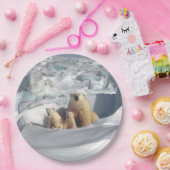 Arktischer Tier-Teller polare Bärn-Mutter-CUBs Pappteller (Party)