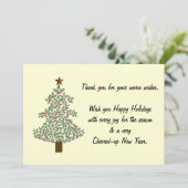 Arktischer Weihnachtsbaum Dankeskarte (Stehend Vorderseite)