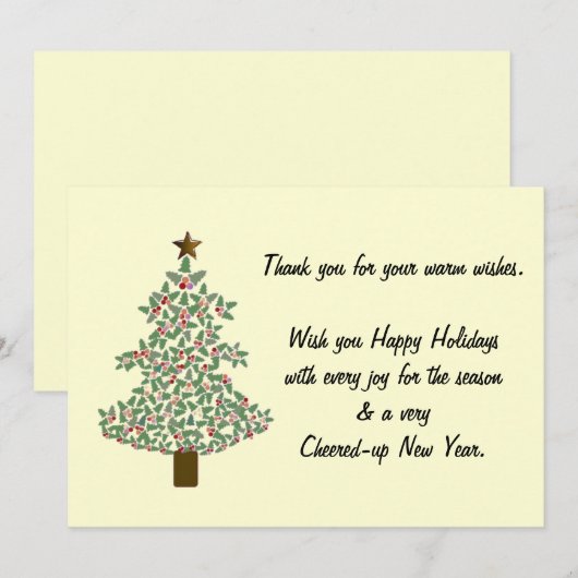 Arktischer Weihnachtsbaum Dankeskarte (Vorne/Hinten)