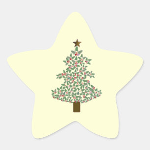 Arktischer Weihnachtsbaum Stern-Aufkleber