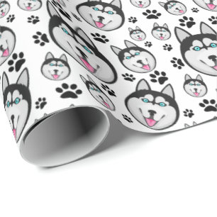 Arktischer Welpen-Husky-großer Schlitten-Hund Geschenkpapier