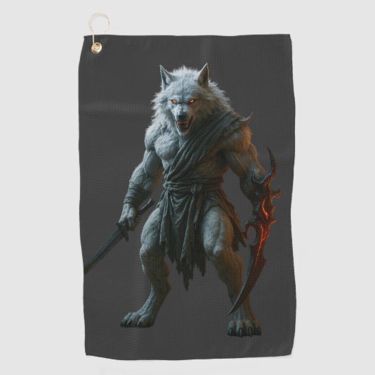 Arktischer Werwolf Golfhandtuch (Vorderseite)