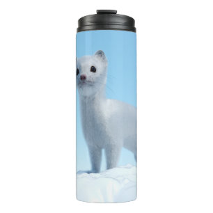 Arktischer Wiesel-Charme Thermosbecher