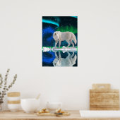 Arktischer Wolf, Aurora Wildlife Art Poster (Küche)