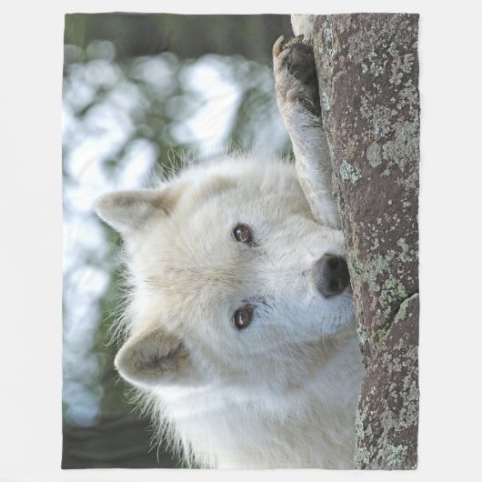 ARKTISCHER WOLF FLEECEDECKE (Vorderseite)