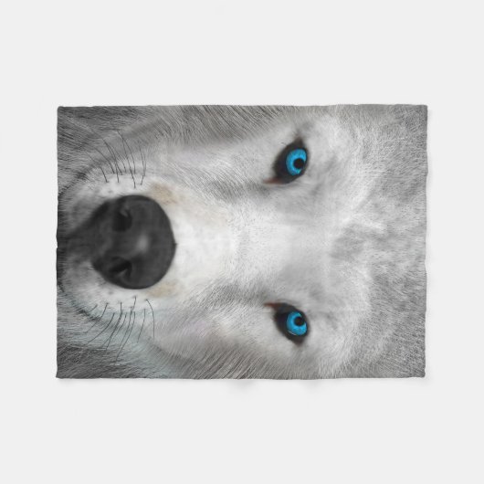 Arktischer Wolf Fleecedecke (Vorderseite (Horizontal))