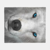 Arktischer Wolf Fleecedecke (Vorderseite (Horizontal))