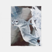 Arktischer Wolf Fleecedecke (Vorderseite)