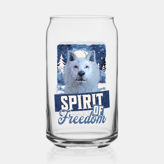 Arktischer Wolf Geist der Freiheit Wildlife Design Dosenglas (Vorderseite)