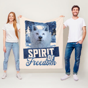 Arktischer Wolf Geist der Freiheit Wildlife Design Fleecedecke