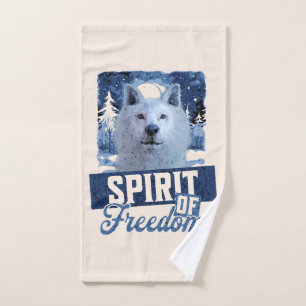 Arktischer Wolf Geist der Freiheit Wildlife Design Handtuch