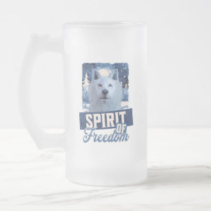 Arktischer Wolf Geist der Freiheit Wildlife Design Mattglas Bierglas