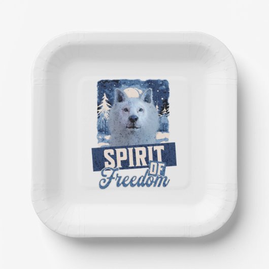Arktischer Wolf Geist der Freiheit Wildlife Design Pappteller (Vorderseite)