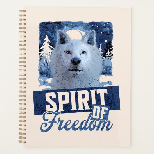 Arktischer Wolf Geist der Freiheit Wildlife Design Planer (Vorderseite)