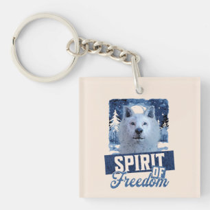 Arktischer Wolf Geist der Freiheit Wildlife Design Schlüsselanhänger