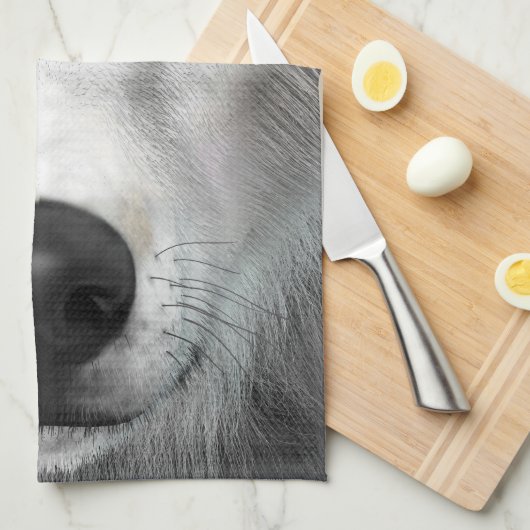 Arktischer Wolf Geschirrtuch (Viertel Falte)