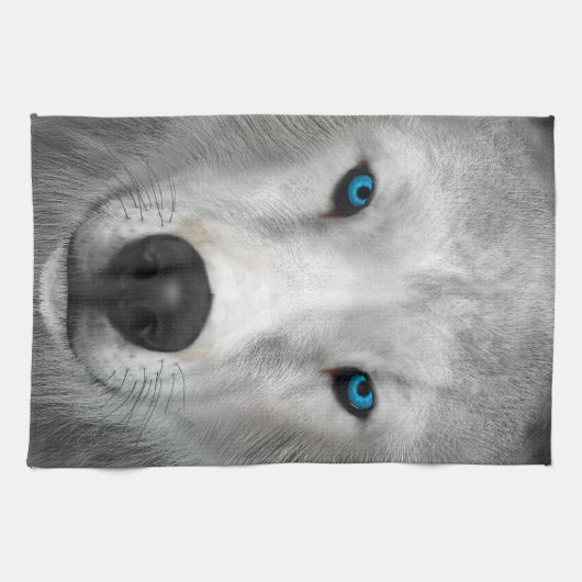 Arktischer Wolf Geschirrtuch (Horizontal)