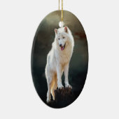 Arktischer Wolf Keramik Ornament (Rechts)