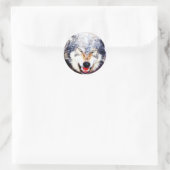 Arktischer Wolf Runder Aufkleber (Tasche)