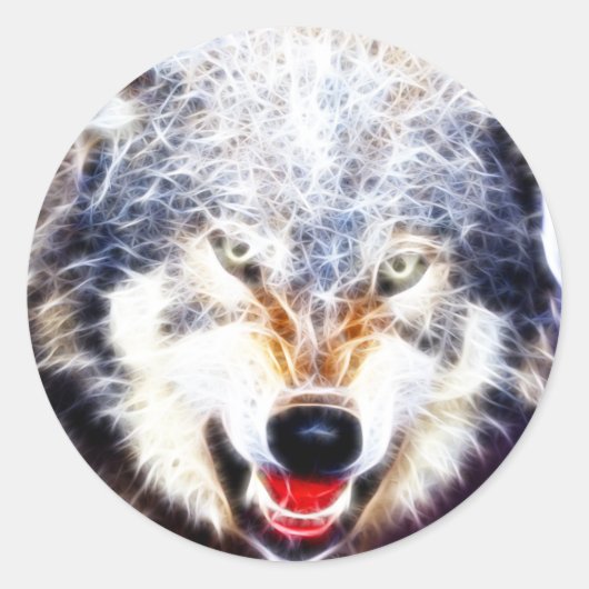 Arktischer Wolf Runder Aufkleber (Vorderseite)