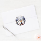 Arktischer Wolf Runder Aufkleber (Umschlag)