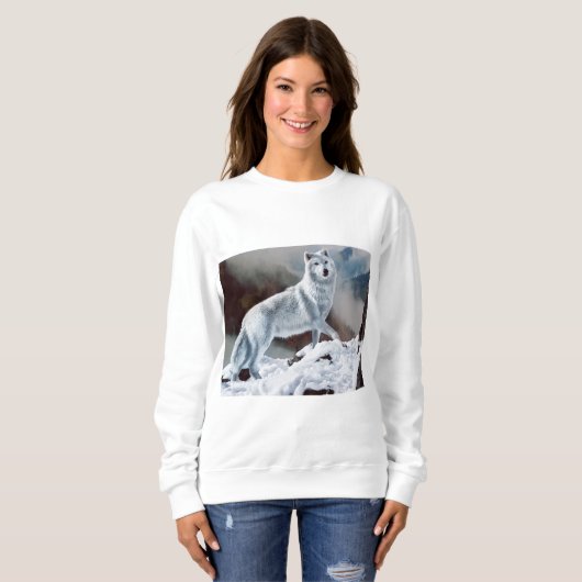 Arktischer Wolf Sweatshirt (Vorne ganz)