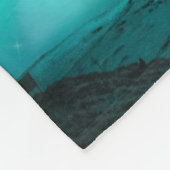 Arktischer Wolf und zauberhafte Nacht mit Nordlich Fleecedecke (Ecke)