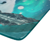 Arktischer Wolf und zauberhafte Nacht mit Nordlich Schneidebrett (Ecke)