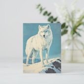 Arktischer Wolf Vintag Postkarte (Stehend Vorderseite)