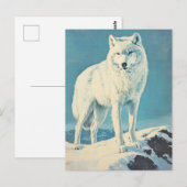 Arktischer Wolf Vintag Postkarte (Vorne/Hinten)