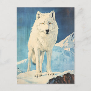 Arktischer Wolf Vintag Postkarte