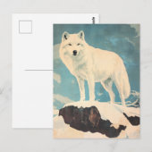 Arktischer Wolf Vintag Postkarte (Vorne/Hinten)