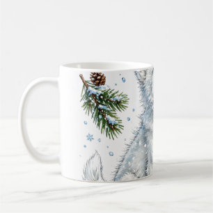 Arktischer Wolf Welpe Erster Schnee Süße Kaffeetas Kaffeetasse