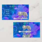 Arktischer Wolf Wildlife Fraktal-Effekt-Visitenkar Visitenkarte (Vorne/Hinten)