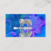 Arktischer Wolf Wildlife Fraktal-Effekt-Visitenkar Visitenkarte (Rückseite)