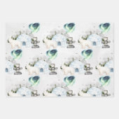 Arktisches Abenteuer im Nordlichtwald Geschenkpapier Set (Vorderseite 3)