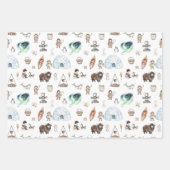 Arktisches Abenteuer im Nordlichtwald Geschenkpapier Set (Vorderseite 2)