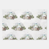 Arktisches Abenteuer im Nordlichtwald Geschenkpapier Set (Vorderseite)