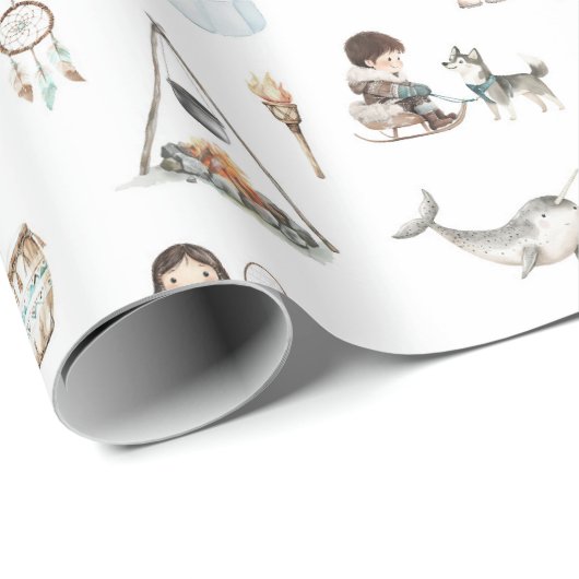 Arktisches Abenteuer Nordlichter Geschenkpapier (Rolleneckpunkt)