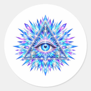 Arktisches Dreiecks-Augen-Sticker Runder Aufkleber
