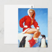 Arktisches Girl-Button auf Postkarte (Vorne/Hinten)