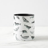 Arktisches Narwhals und Weißwal-Muster Tasse (Zentrum)